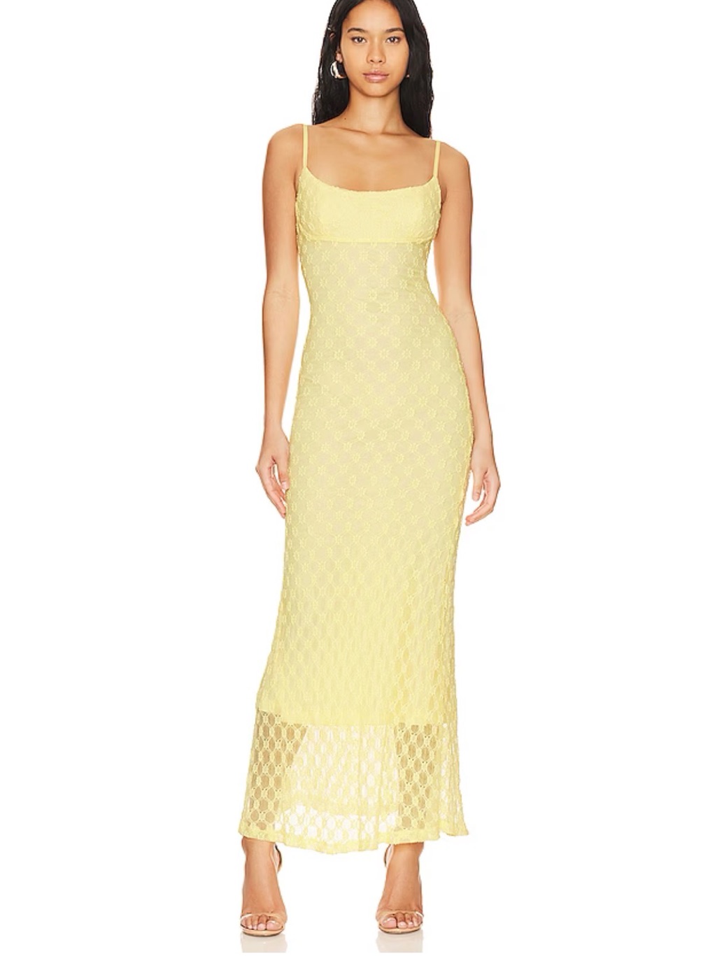 Yellow Lace Maxi Dress - Women